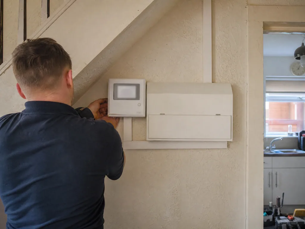 Generation meter beside the consumer unit, checked before a battery is added, Birmingham